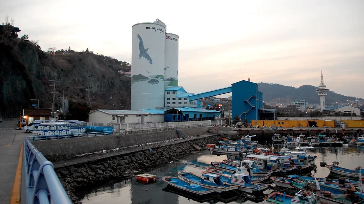 The coast and harbor of Yeosu
